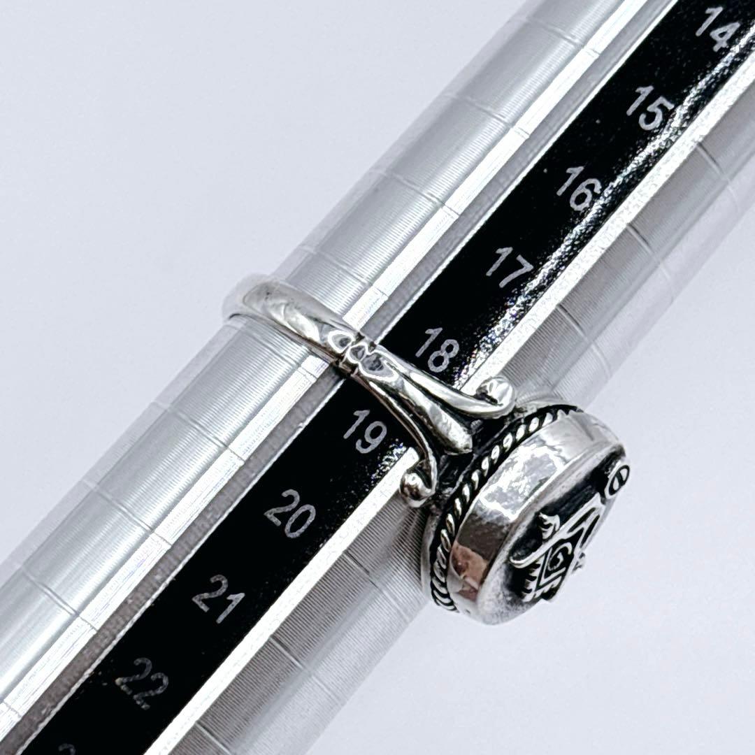 フリーメイソン ポイズンリング シルバー925 ギミック メンズ 18〜19号