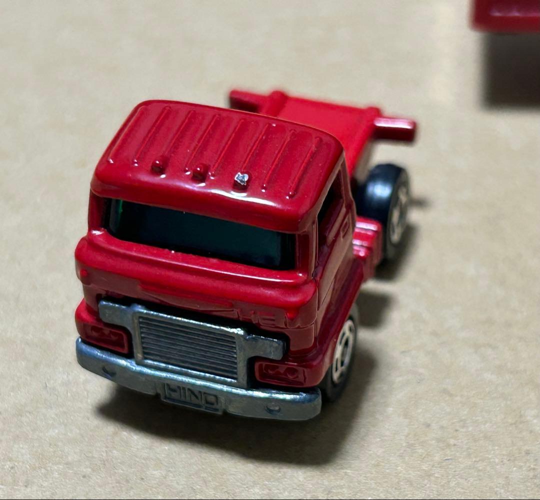 日本製 ロングトミカ 日野 セミトレーラー 海上コンテナ運搬車