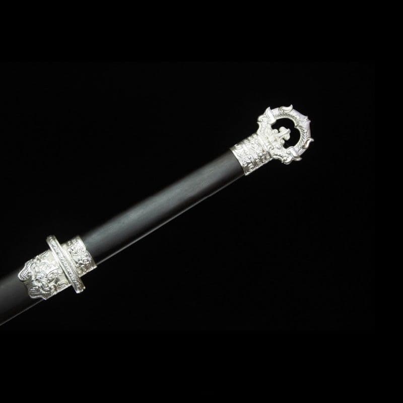 寒玉銀心環首唐横刀  武具 刀装具 日本刀 唐剣  模造刀·模擬刀  居合刀