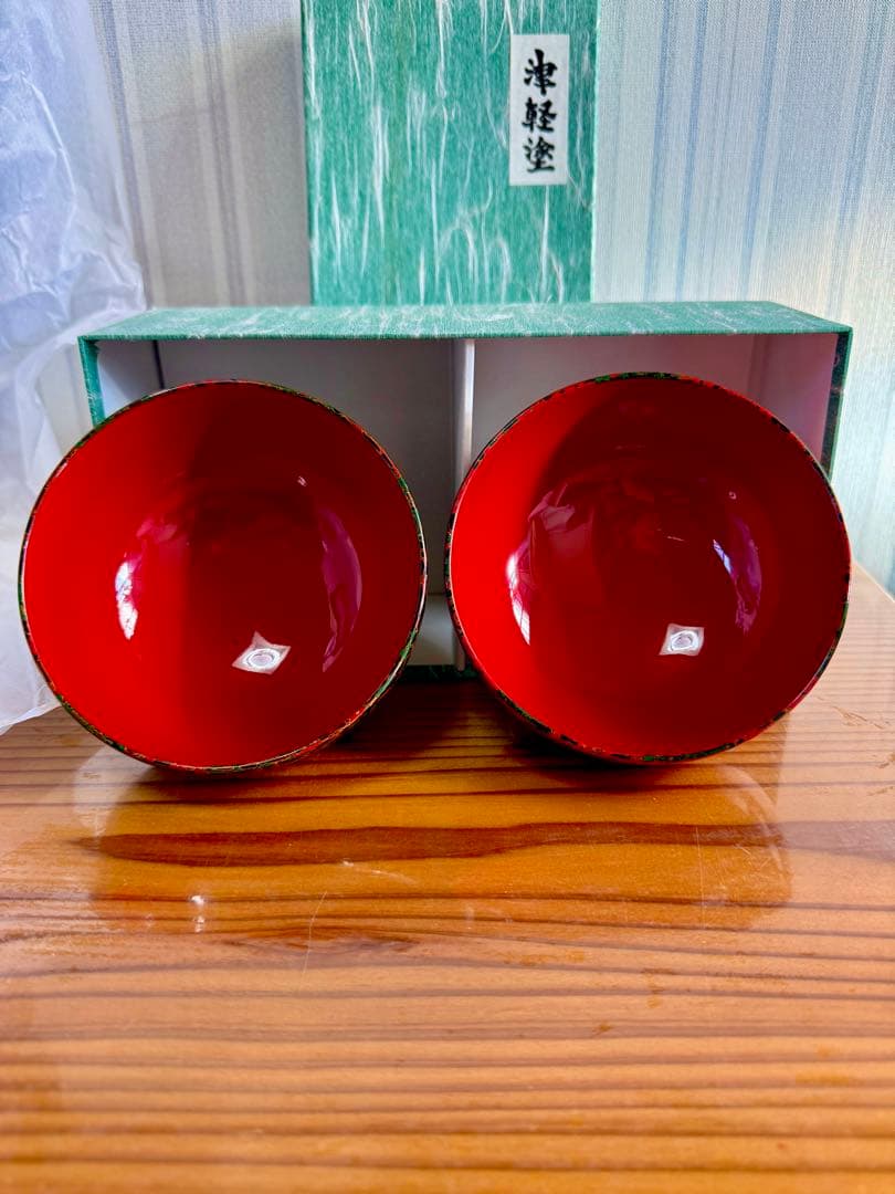 3.3万❗️津軽塗夫婦椀 天然木