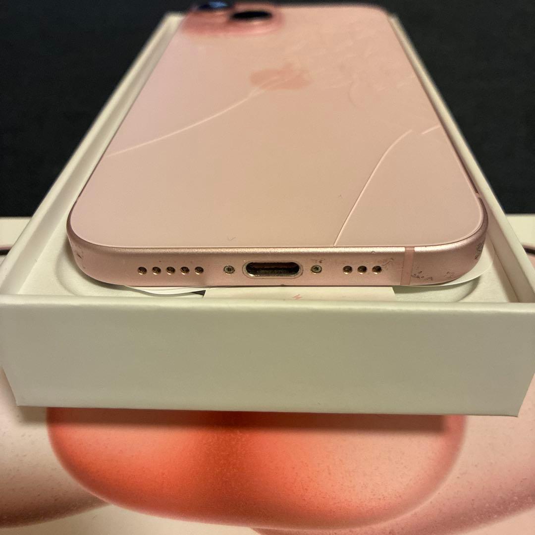 iPhone15ピンク256GB(背面割れジャンク)
