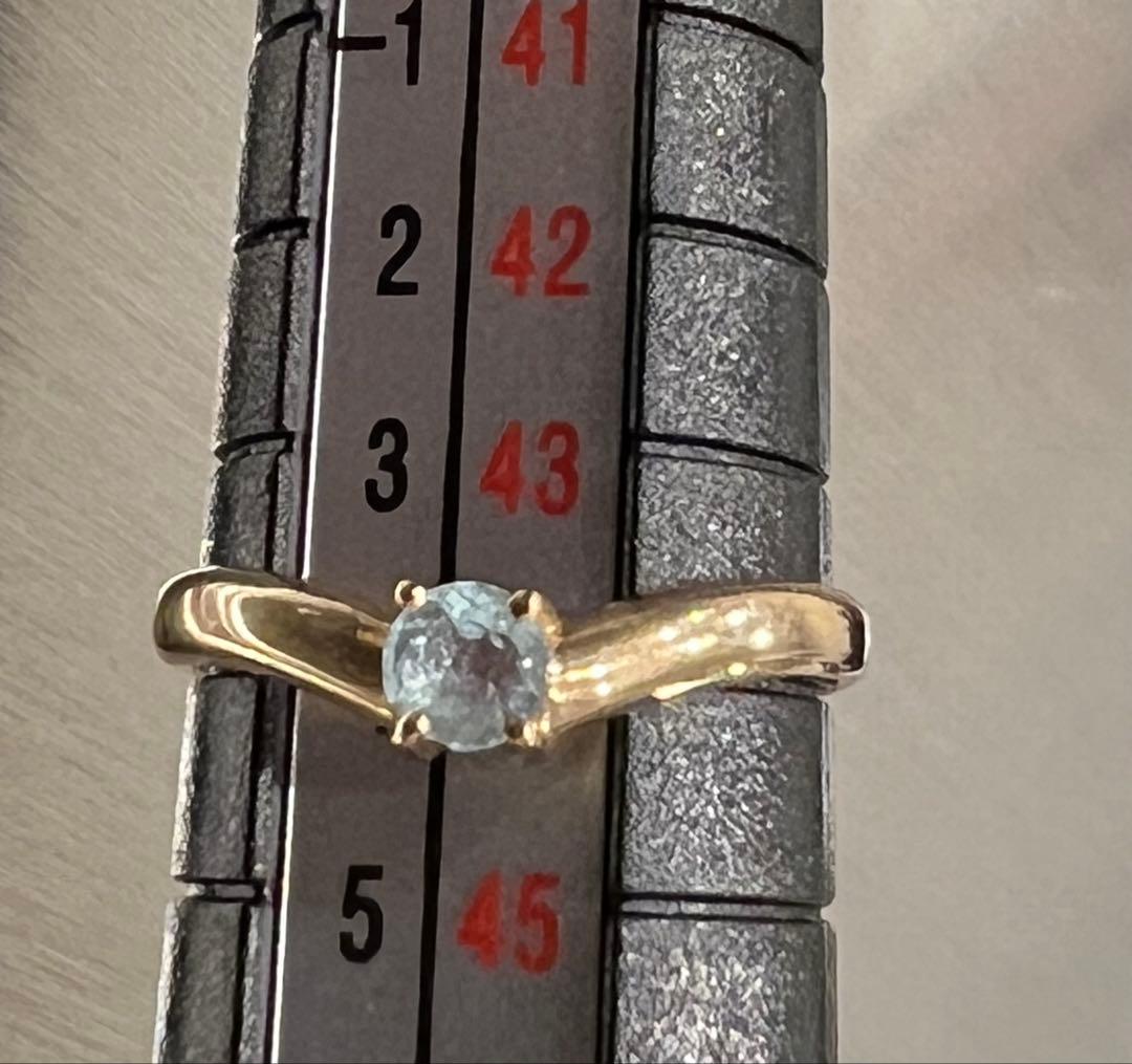 1*ス様 値下★K９★リング　ジュエリーマキ★アクアマリン【ほぼ未使用】指輪ピン