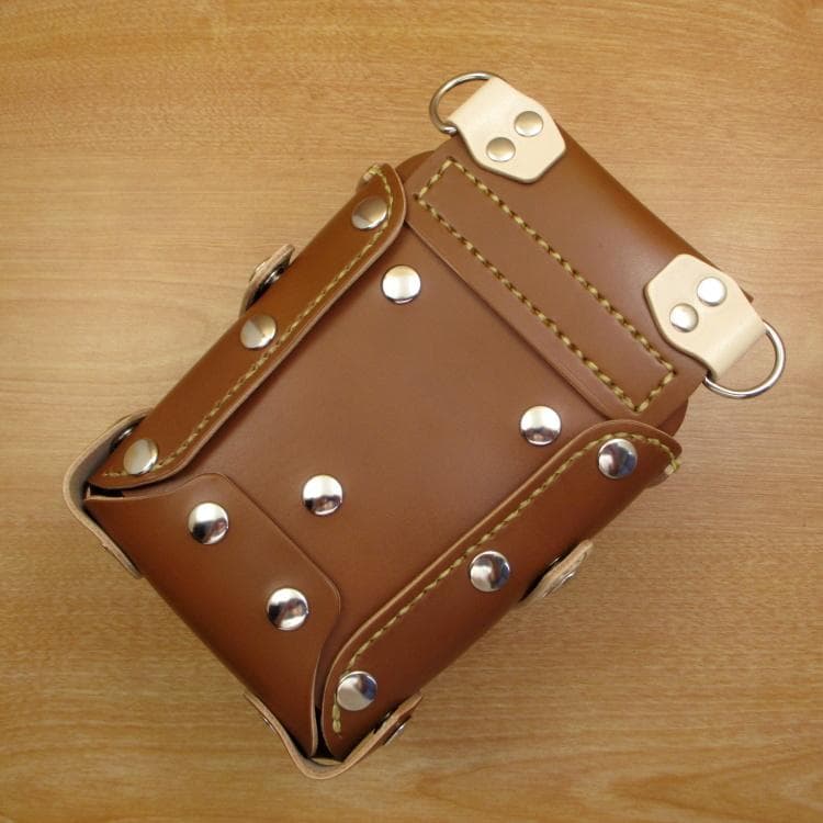 キャメル＆ナチュラル　５丁差し　本革シザーケース　SCA-39/CCA