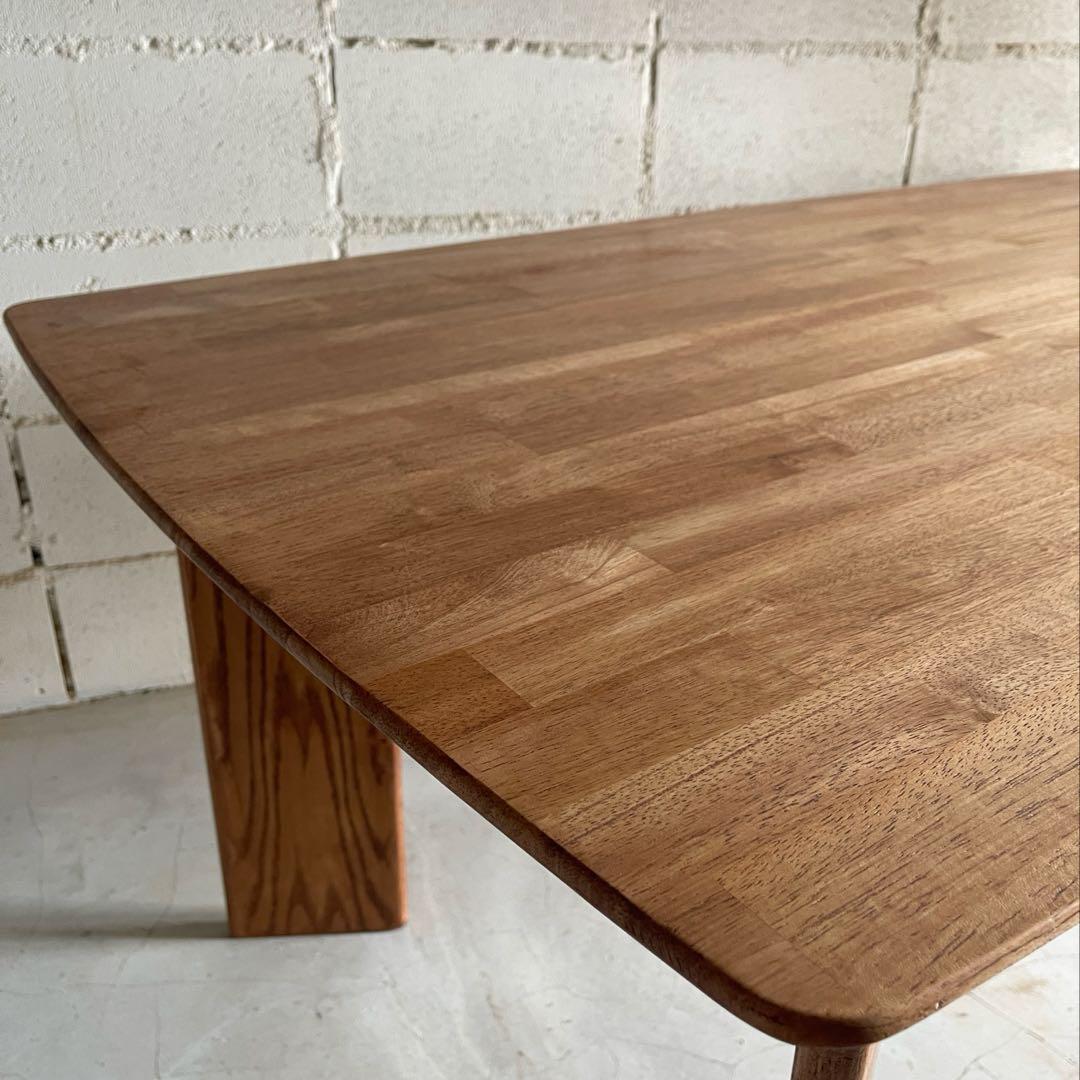 天然木無垢材　ダイニングテーブル　高さ2段階可　ハイセンス　モダン