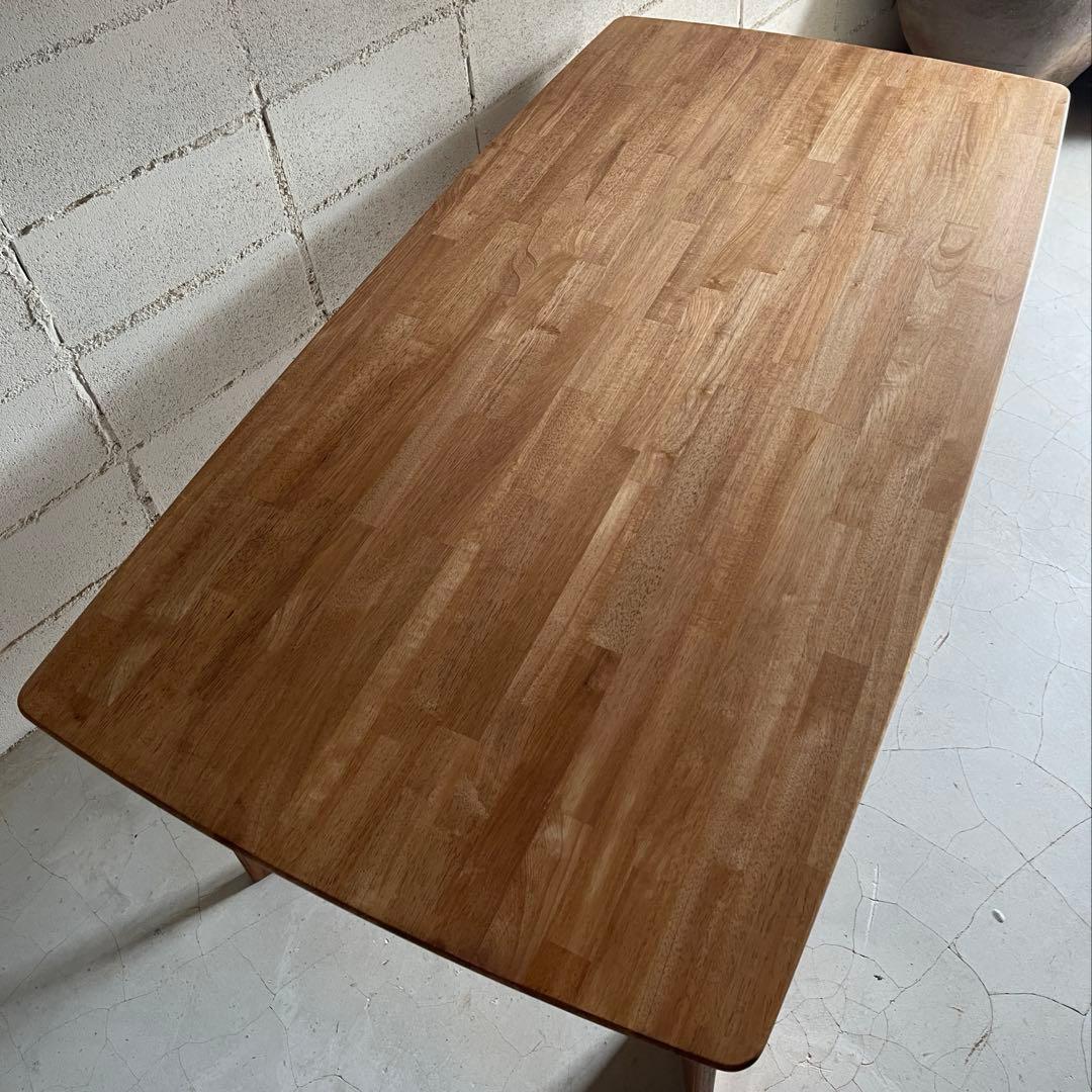 天然木無垢材　ダイニングテーブル　高さ2段階可　ハイセンス　モダン