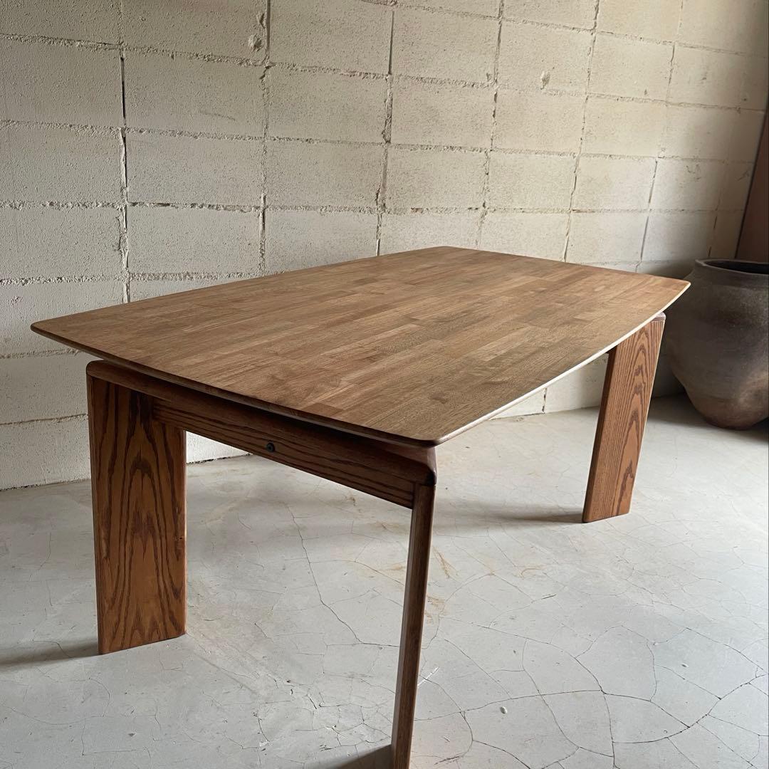 天然木無垢材　ダイニングテーブル　高さ2段階可　ハイセンス　モダン