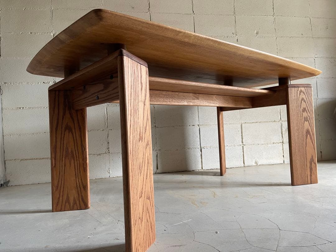 天然木無垢材　ダイニングテーブル　高さ2段階可　ハイセンス　モダン