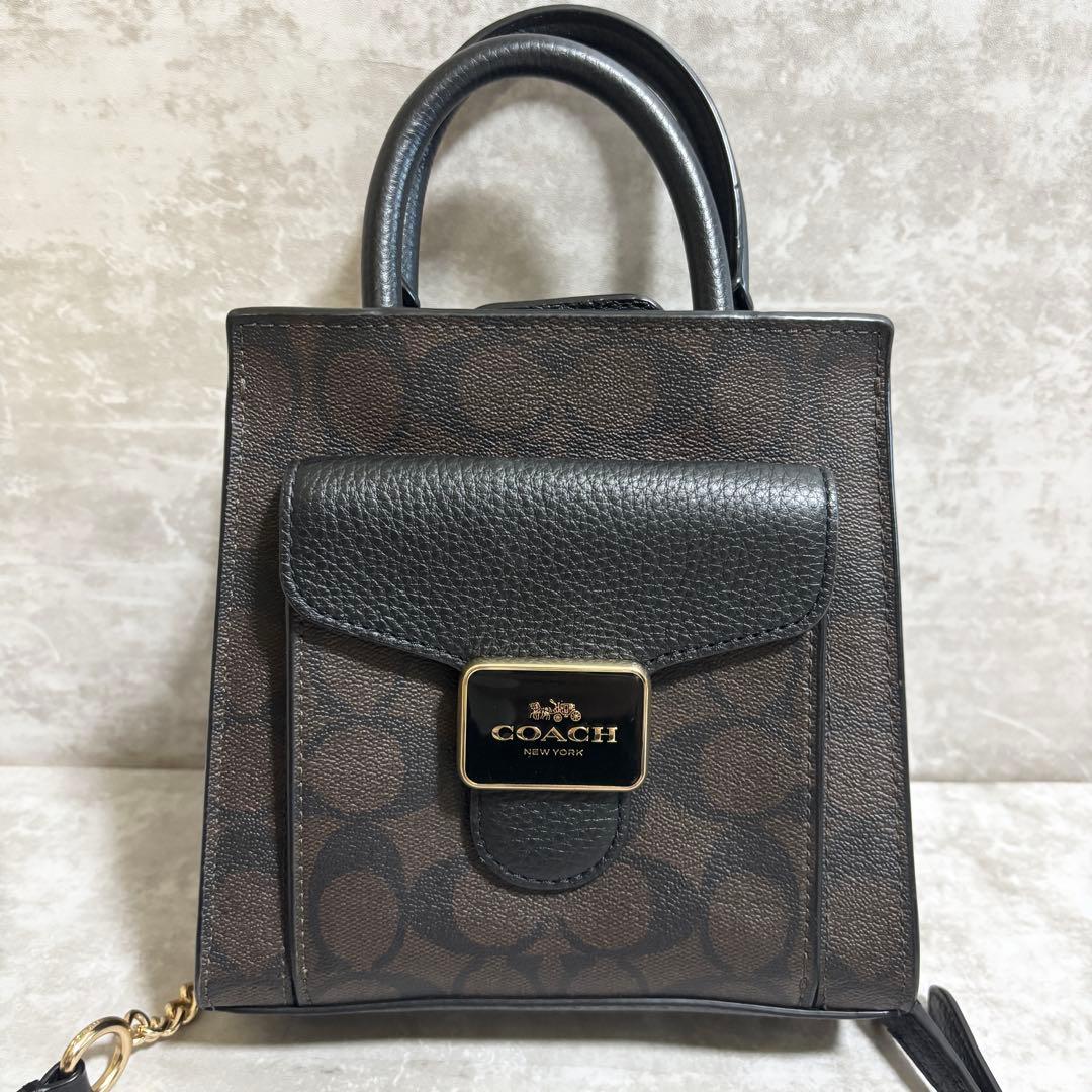 A261 未使用級✨コーチ　ミニ ペッパー クロスボディ シグネチャー　ブラウン