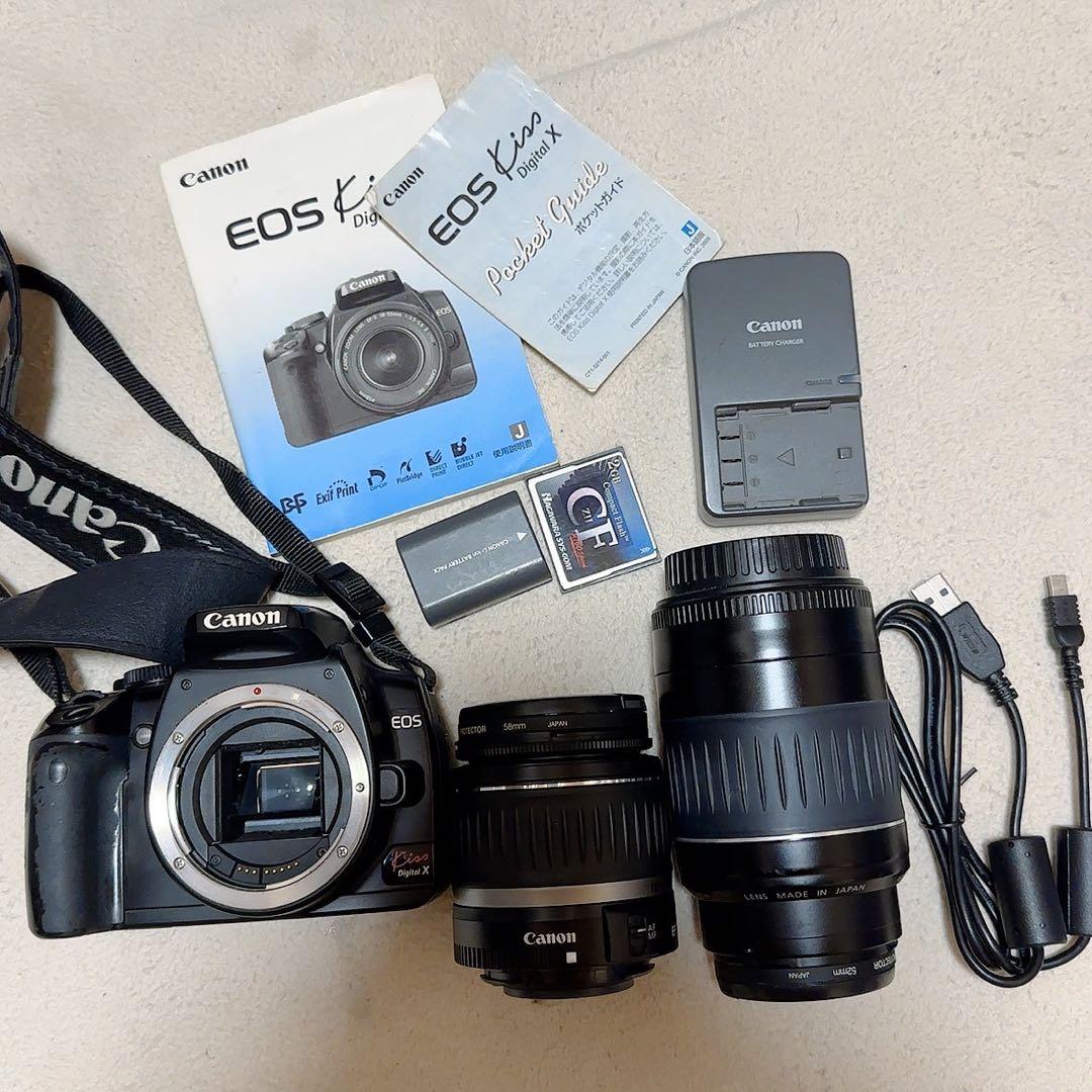 多*氏様 Canon kiss Xレンズキット人気機種　一眼レフ　望遠レンズ付き キヤノン（Canon） Canon EOS kiss Digital X レンズキット : カメラの