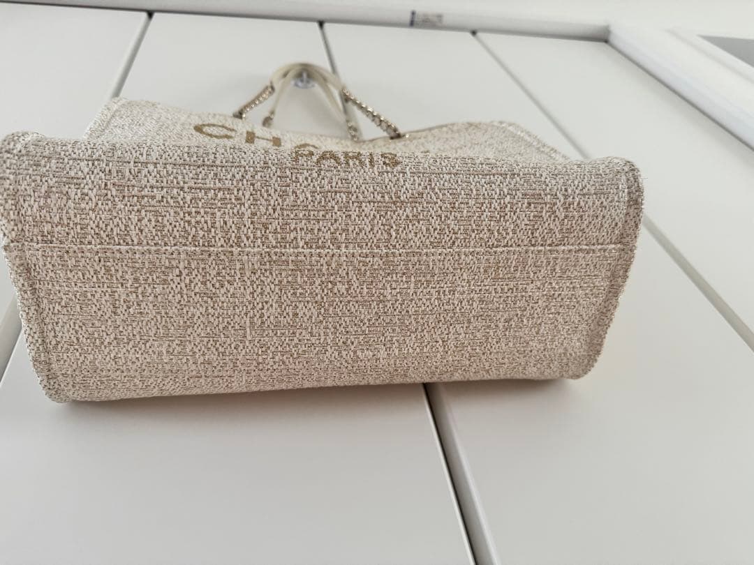 シャネル　CHANEL ドーヴィル チェーンショルダーバッグ ラフィア系天然素材