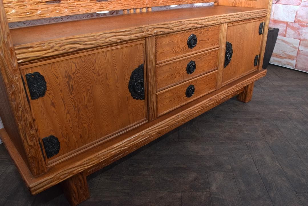 世界遺産 天然記念物 認定 屋久杉 うるし塗り サイドボード 飾り棚 戸棚