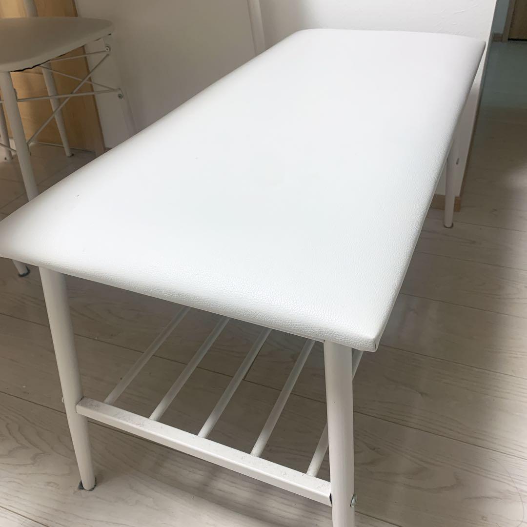 【引き取り限定】ダイニングテーブル4点セット　ホワイト