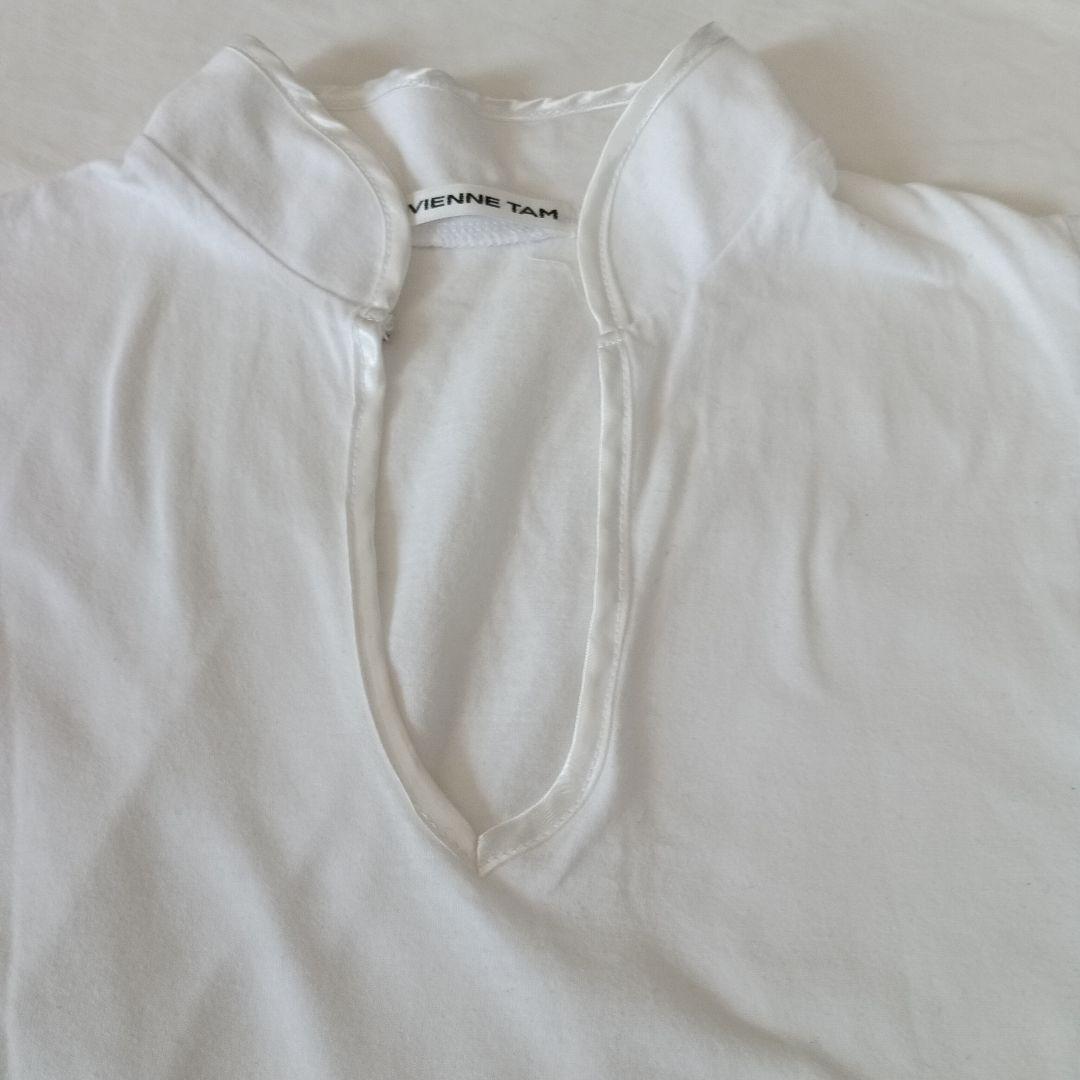 VIVIENNE TAM ドラゴン刺繍 ノースリーブトップス ホワイト サイズ0