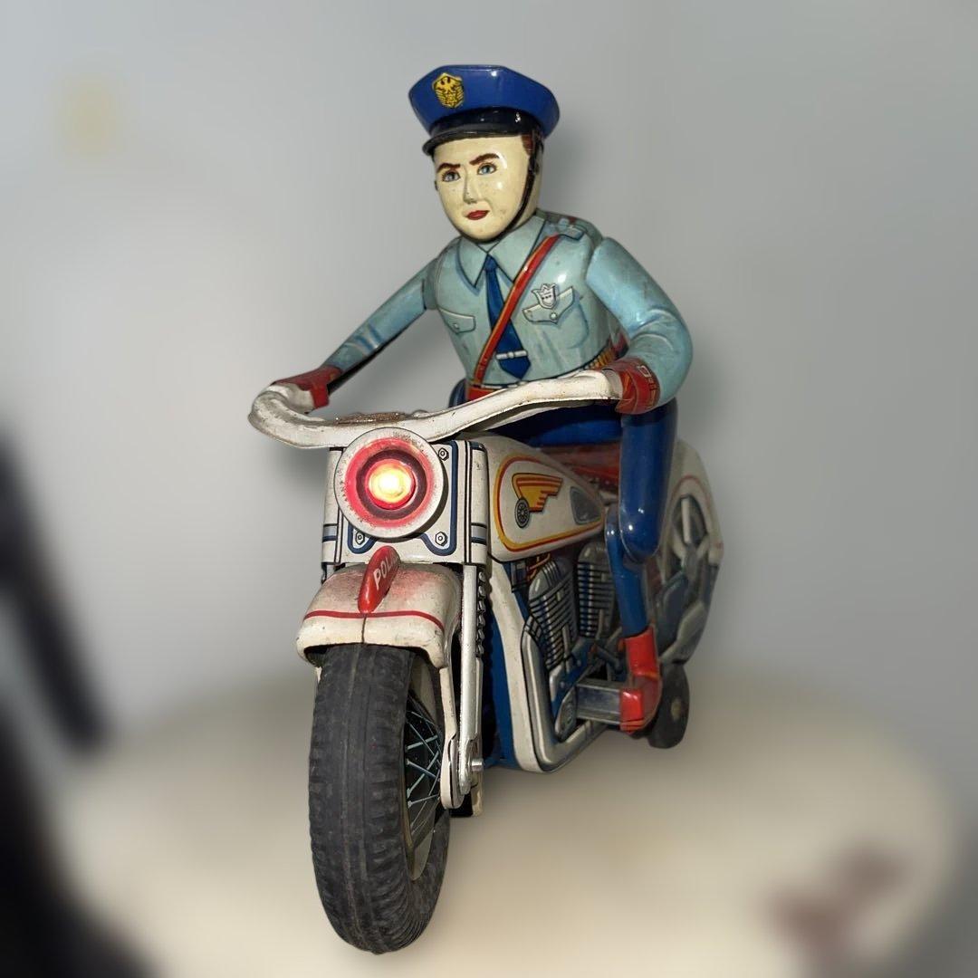 ど*ど様 ブリキ　白バイ　当時物　レトロ　昭和　ビンテージ　メイドインジャパン ど*ど様 ブリキ 白バイ 当時物 レトロ 昭和 ビンテージ メイドインジャパン