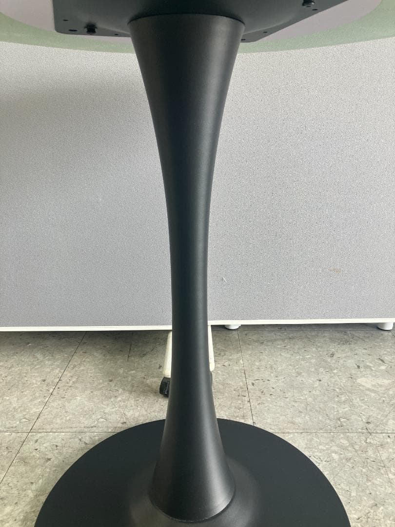 大川家具 カフェテーブル 円形 大理石風 グレー