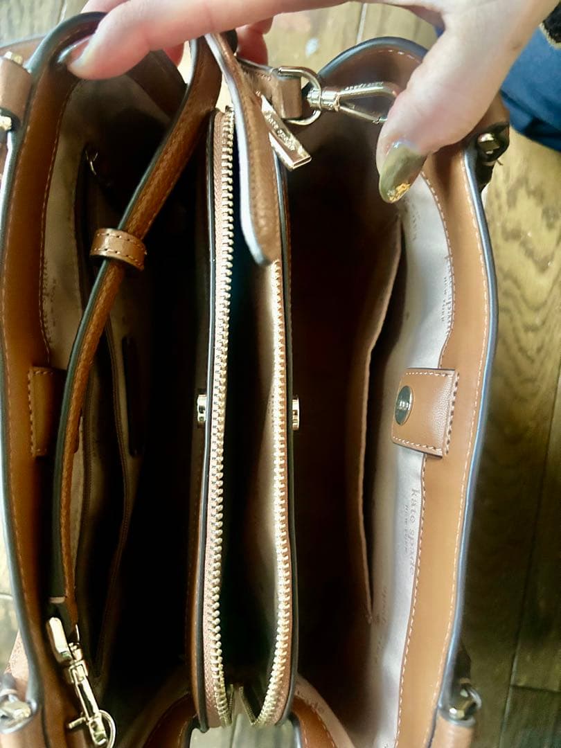 kate spade ブラウンレザーショルダーバッグ