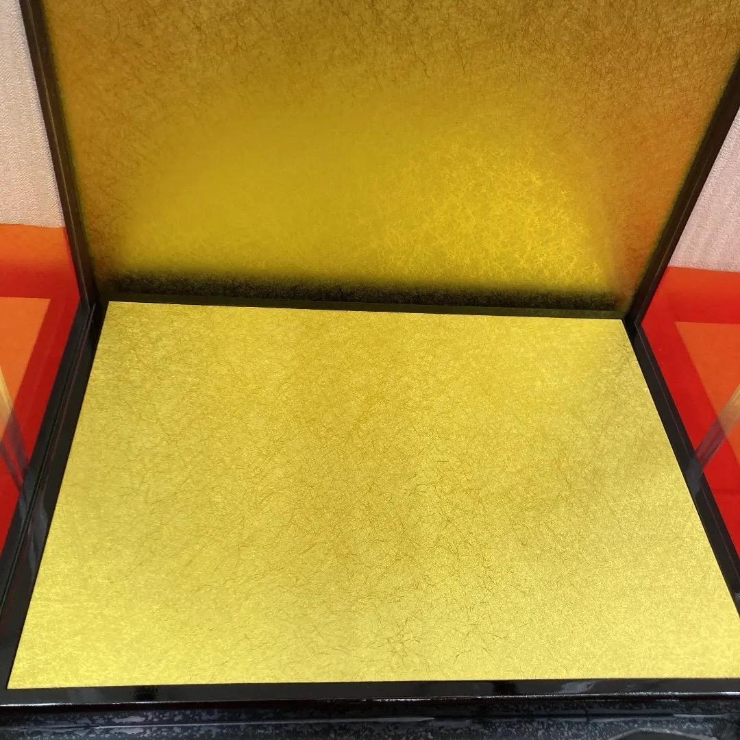 IK-1 美品！12号 面取り ひな人形ガラスケース 市松ケースのみ 巾39㎝