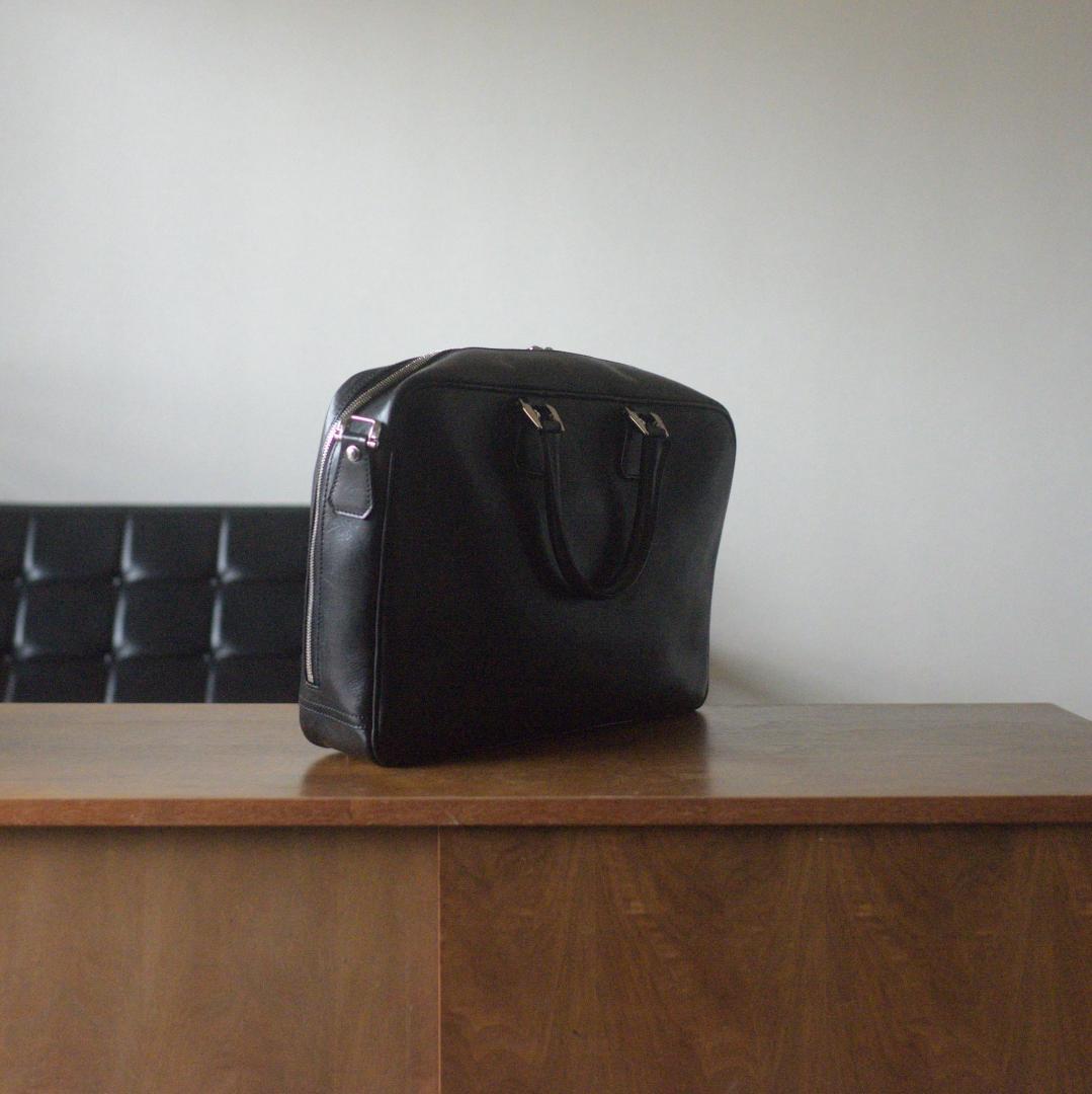 【中古】万双／双鞣和地シングルブリーフケース／ブラック