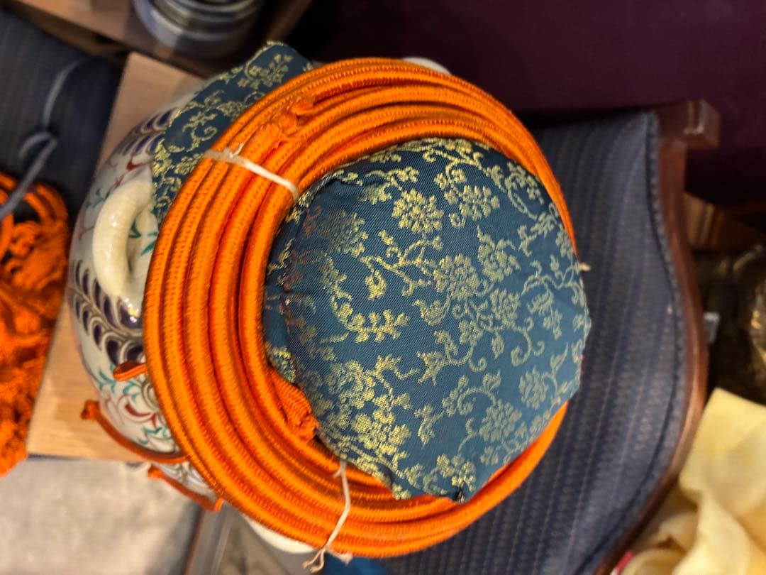 茶道具 飾り壺 茶壺 仁清写し 山川巌 京焼 共箱 網袋 紐付 - メルカリ