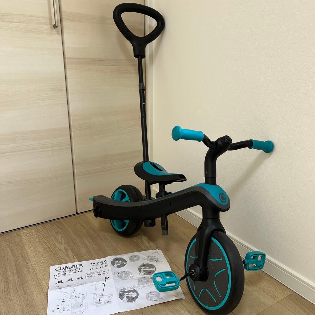 GLOBBER 三輪車 黒と青 グロッバー エクスプローラー トライク スリーインワン 3WAY三輪車