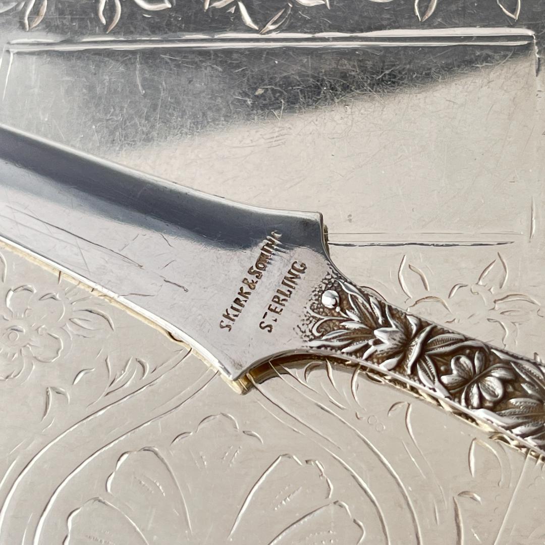 【S.Kirk & Son】【純銀】レターナイフ 花々が彩る スターリング