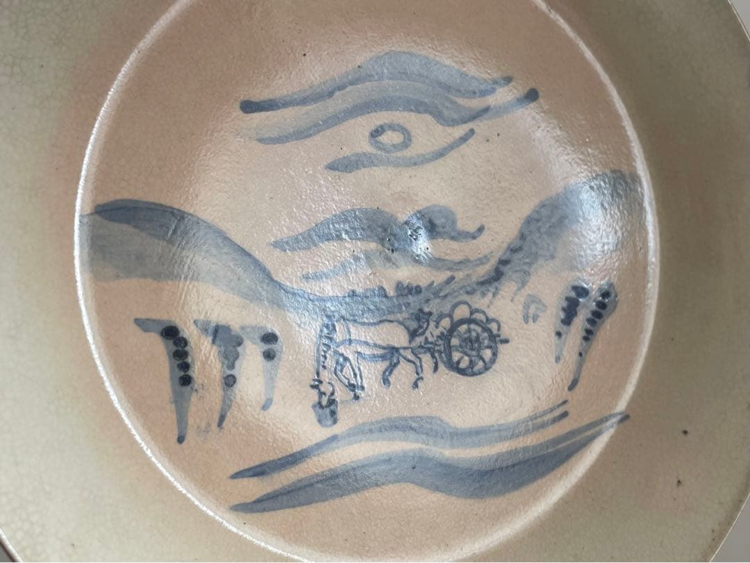 陶芸家　バーナード・リーチ　荷馬車図　皿 民芸　民藝　BERNARD LEACH