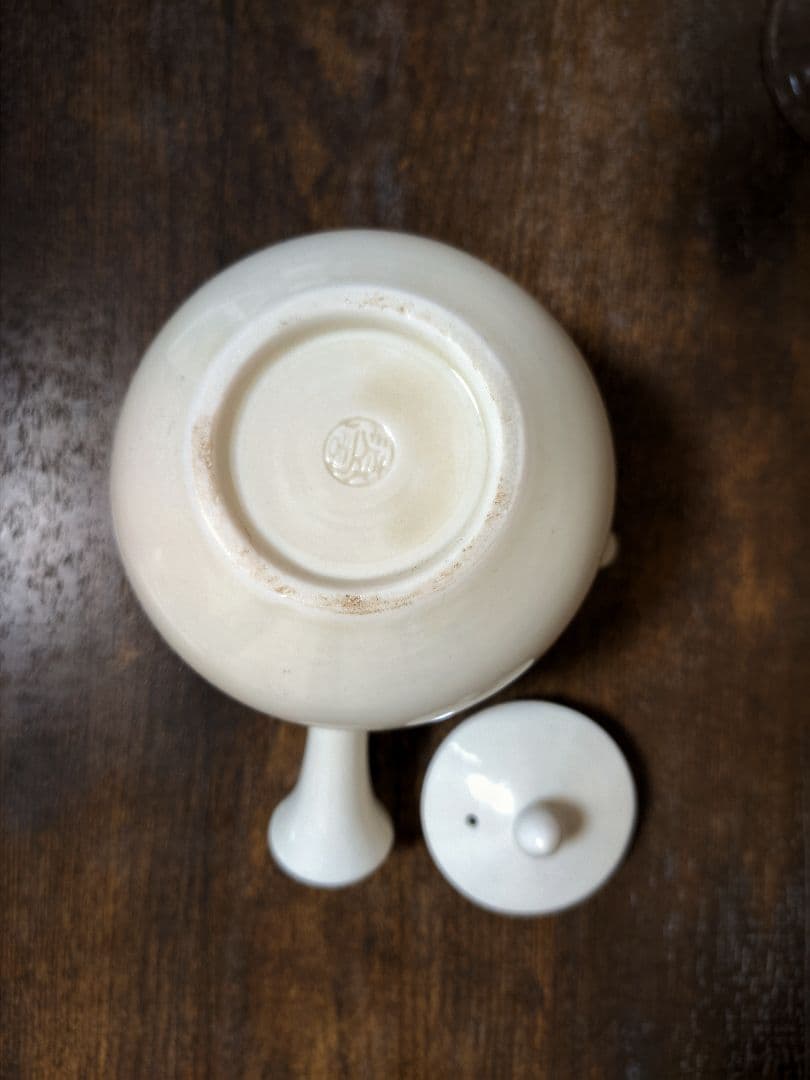 京都 清風 与平 帝室技芸員 急須 茶注 太白 白磁 横手 煎茶器 煎茶道具