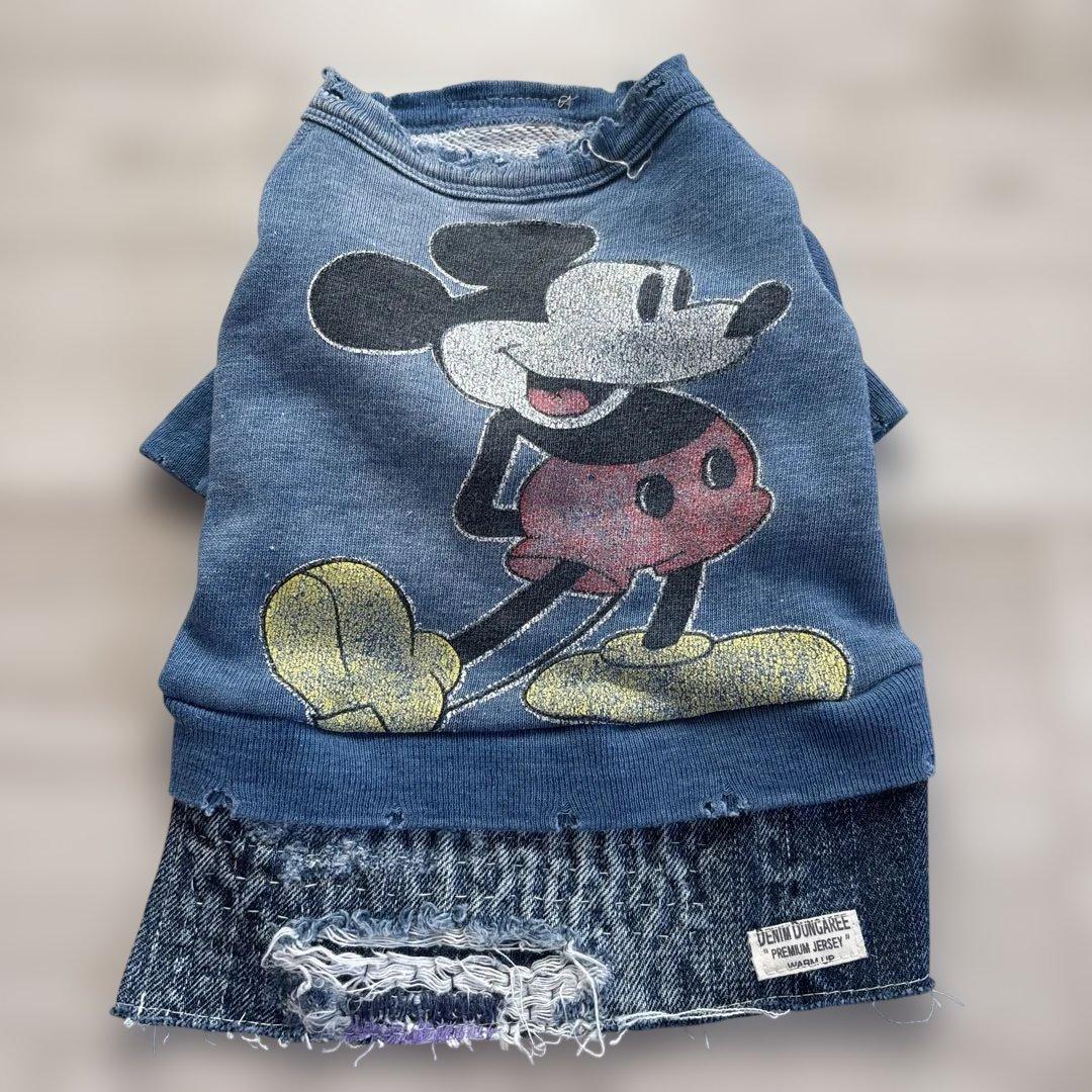 デニムダンガリー リメイク ミッキー デニム 犬服 小型犬用 - メルカリ
