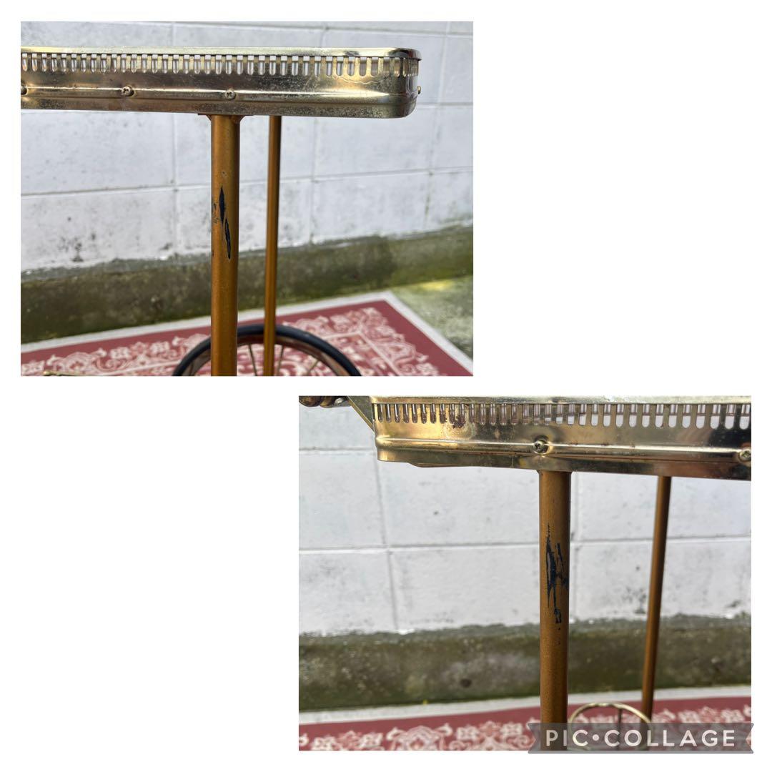 古家具 アンティークデザイン◾️キッチンワゴン 台車 木製ウッドハンドル