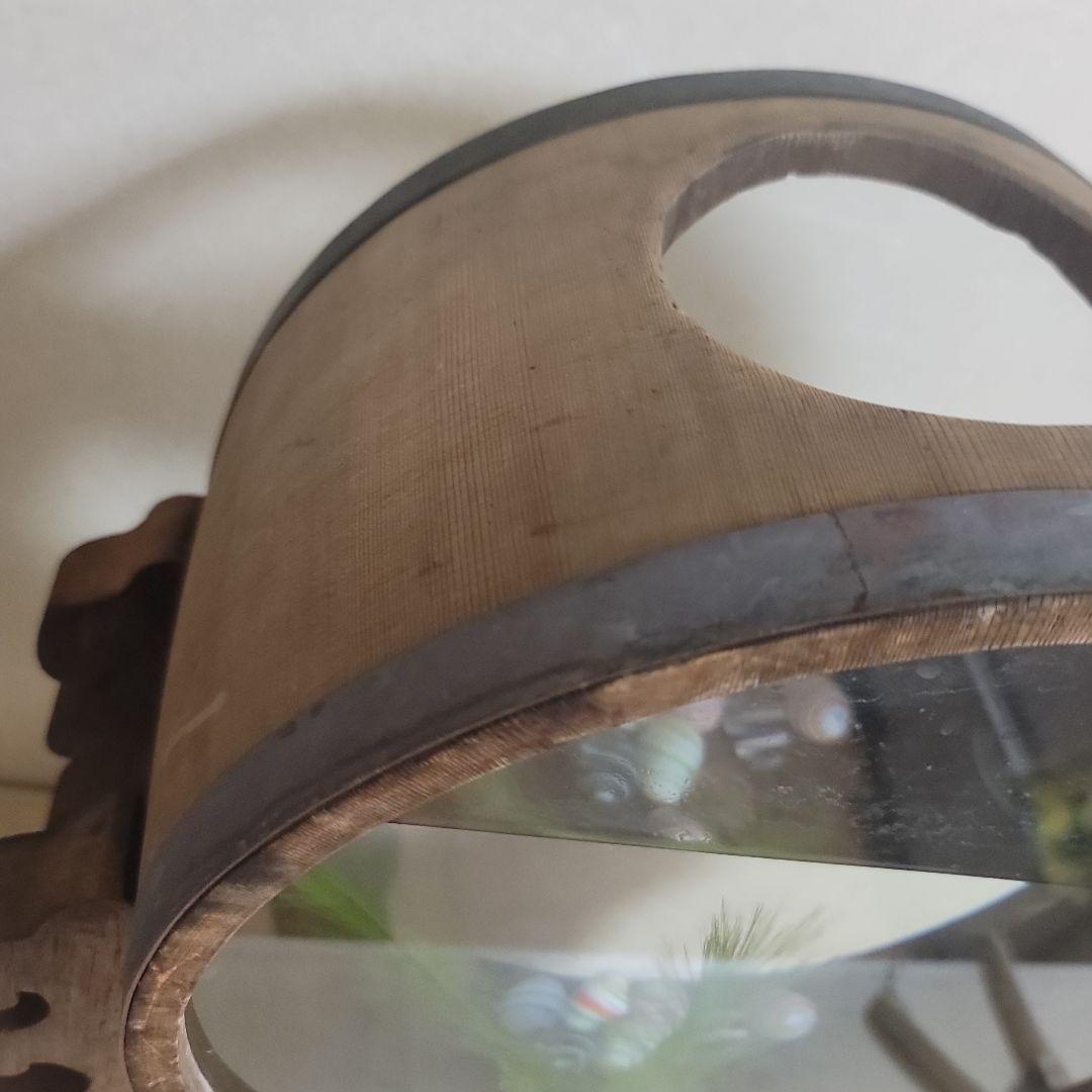 ー様 木製 形金魚鉢 中型 人工水草付き