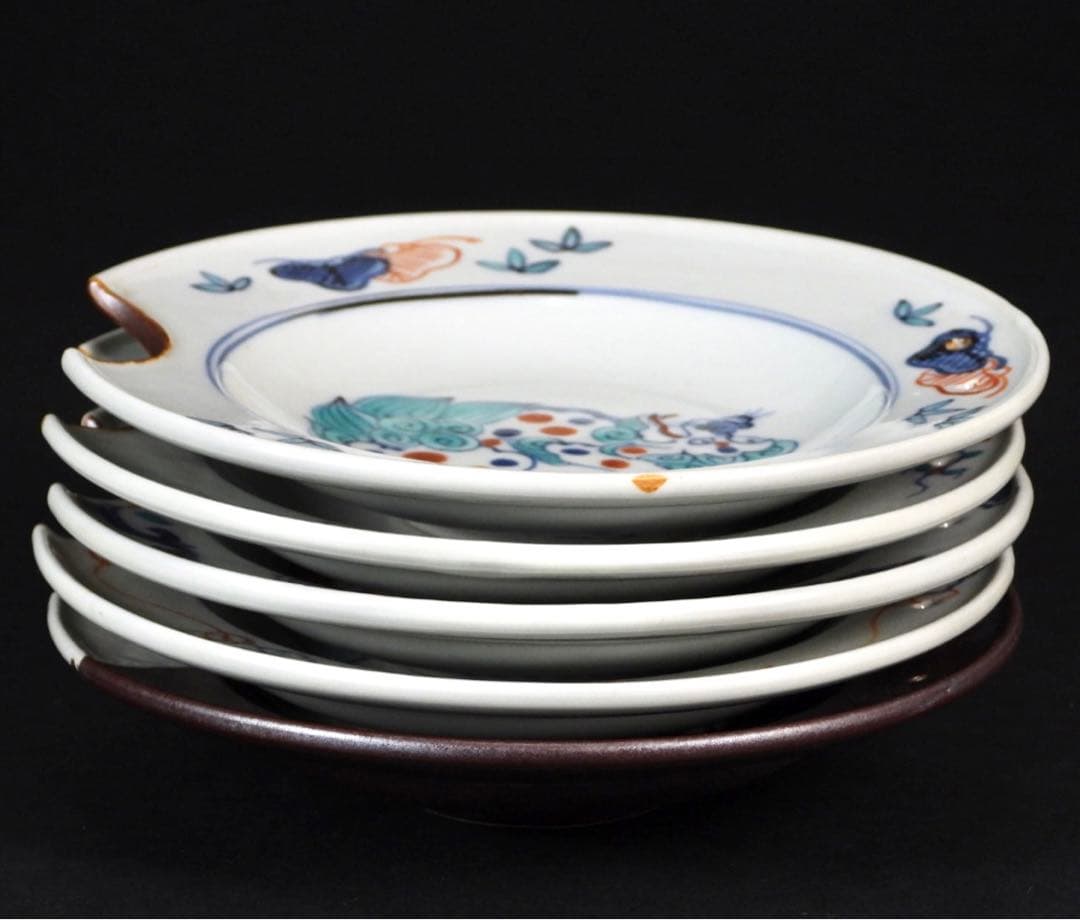 有田焼 古尹万里 在銘 髭皿五枚セット - メルカリ