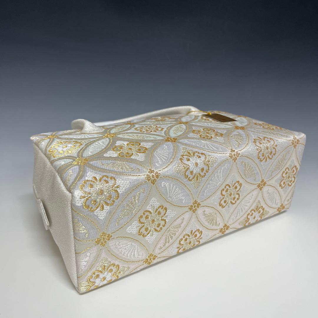 新品未使用品　京都 西陣織正絹帯地使用　利休バッグお茶席　25036