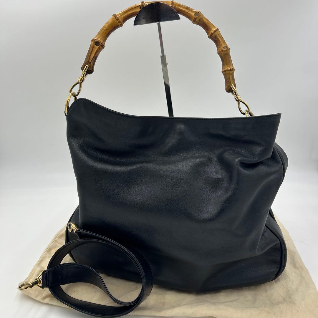 GUCCI グッチ バンブー 2way ショルダーバッグ　ハンドバッグ　レザー
