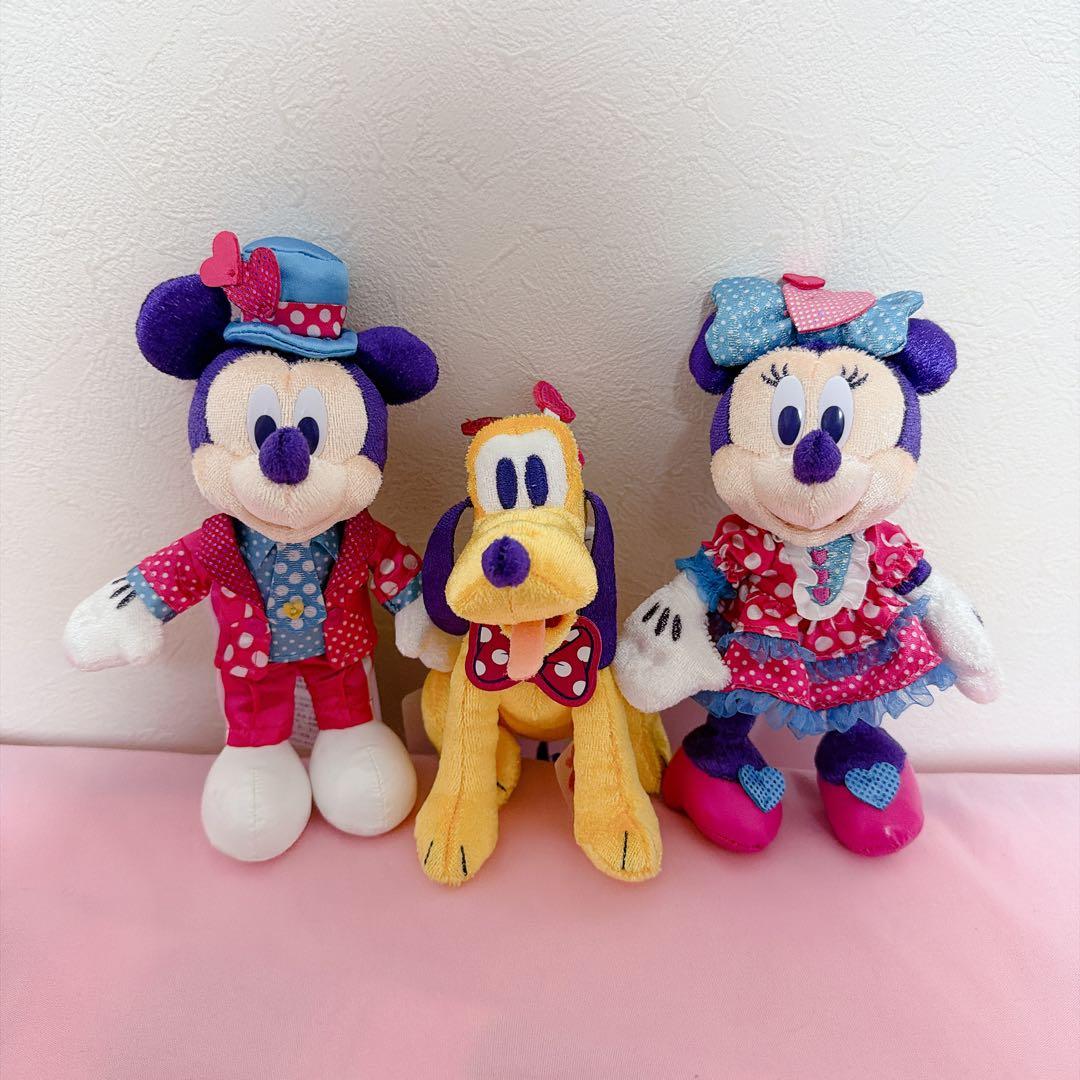 ミニファン ミニー ぬいぐるみ ミッキー プルート ぬいぐるみバッジ セット