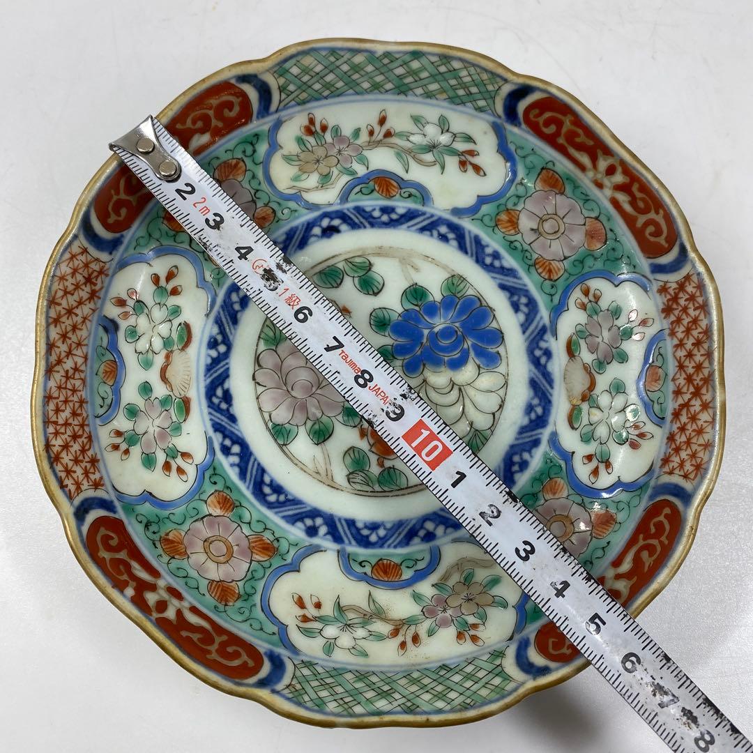 古伊万里 上手赤絵中皿10枚 幅約15.5㎝ 東Y7-0312☆