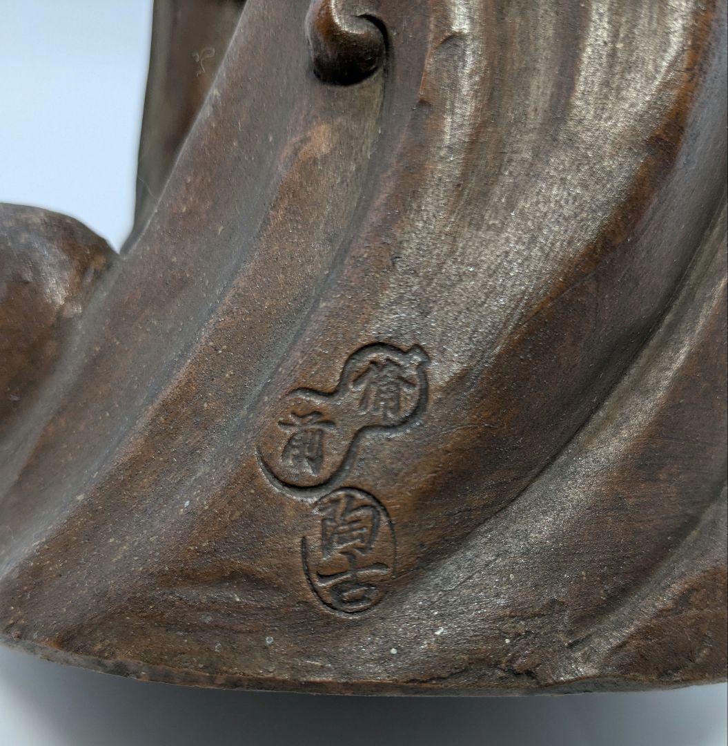 小西陶古 備前焼 東郷元帥像 置物 東郷平八郎 陶像 細工物 陶器人形