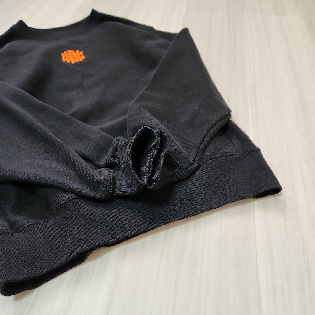 ☆Cph/Golf☆裏起毛OVERLAP LOGO クルースウェットS黒オレンジ