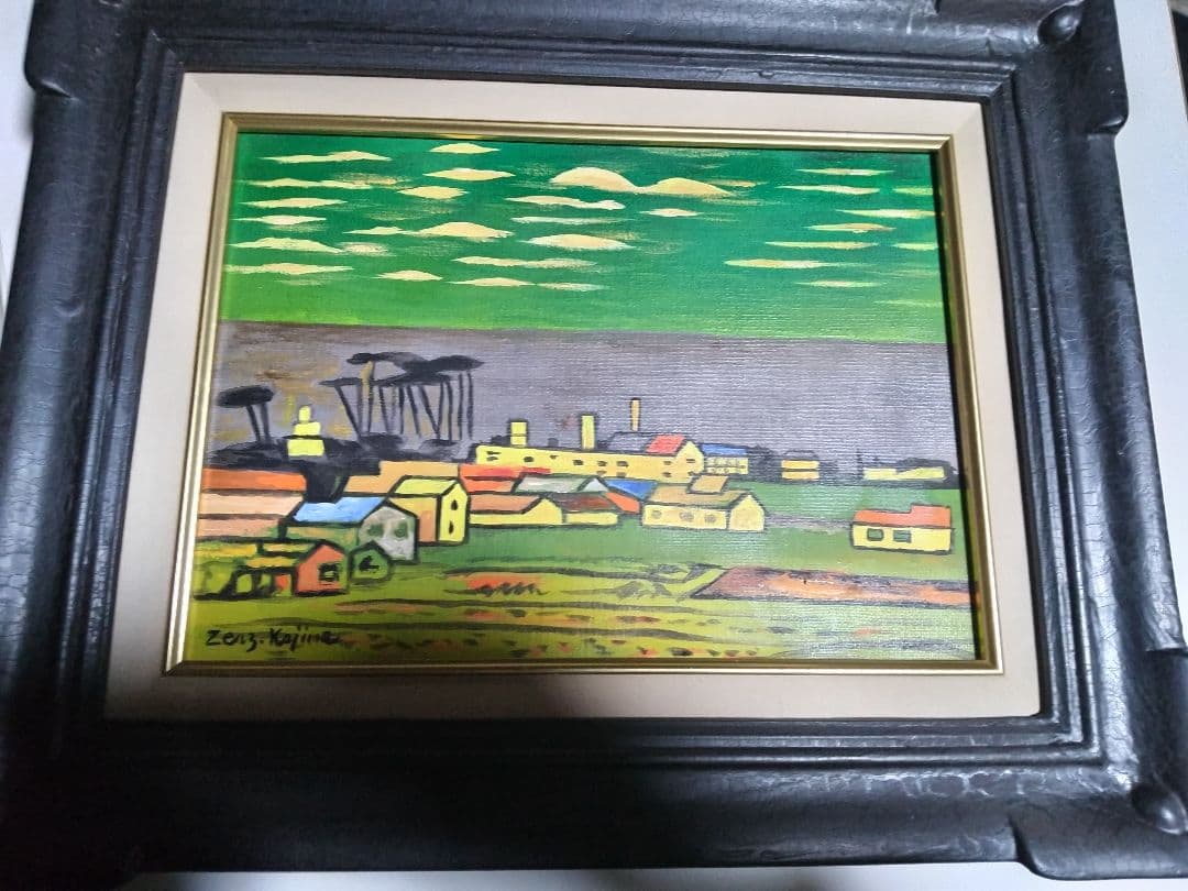 児島善三郎、絵画、油彩４号、秋郊、高級額縁、肉筆、山下清、東郷青児、鴨居玲。