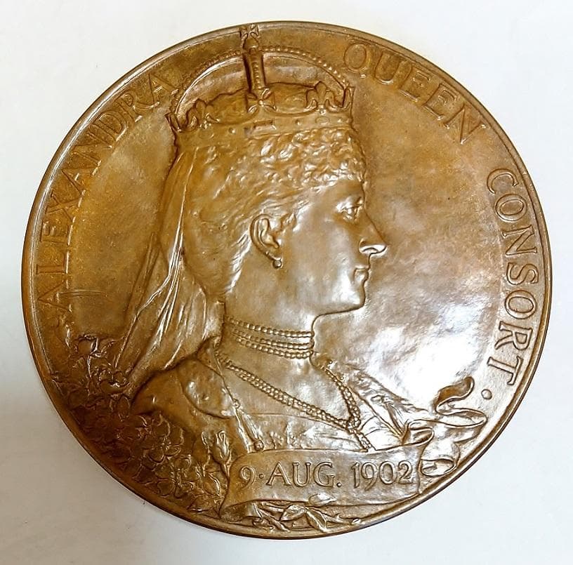大型 55mm 1902年 イギリス 英国 エドワード7世 戴冠式 銀メダル