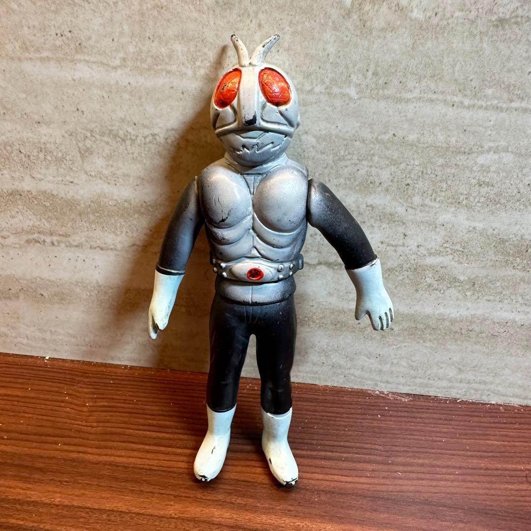 当時物】旧バンダイ 仮面ライダー1号 ソフビ 15cm 仮面ライダー ソフビ