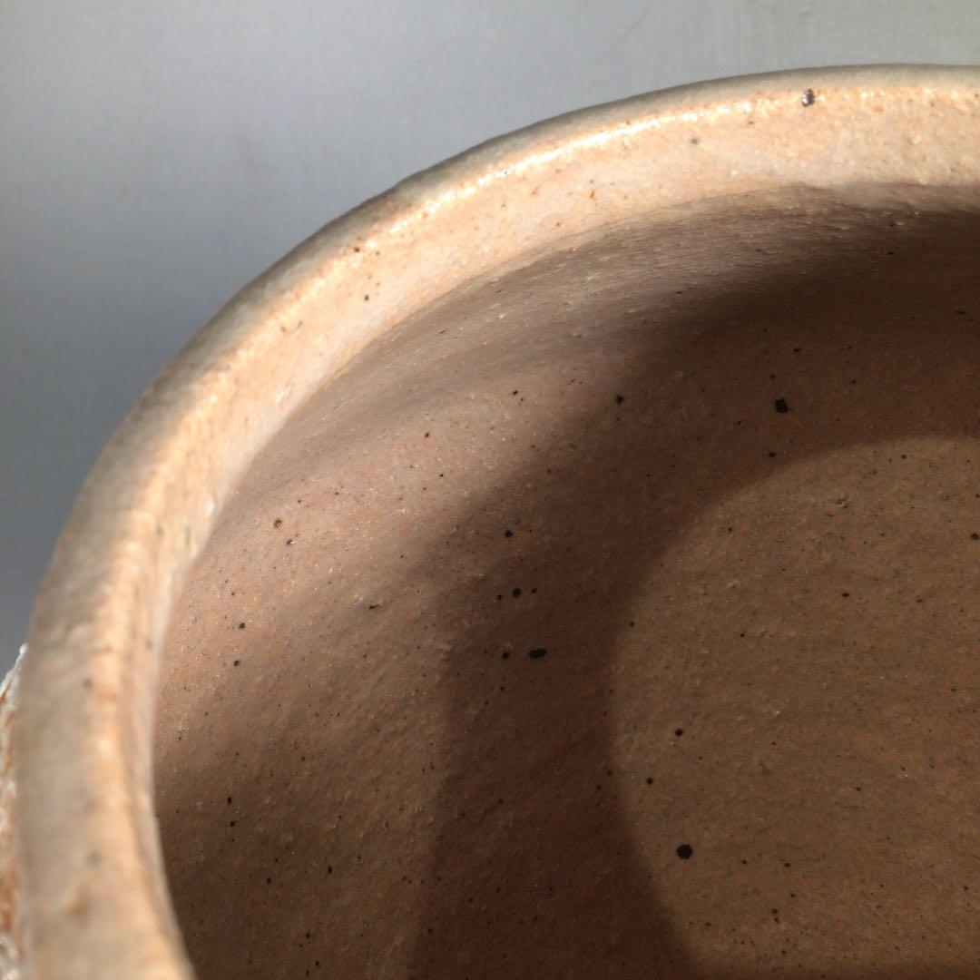 N426 水指 『宇田佐平造』『算玉刷毛目文』『一重口水指』 共箱