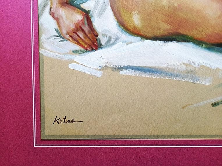 二元会常任委員審 奥野北雄 油彩画直筆 1993年8月制作　Ｐ10号位　額装