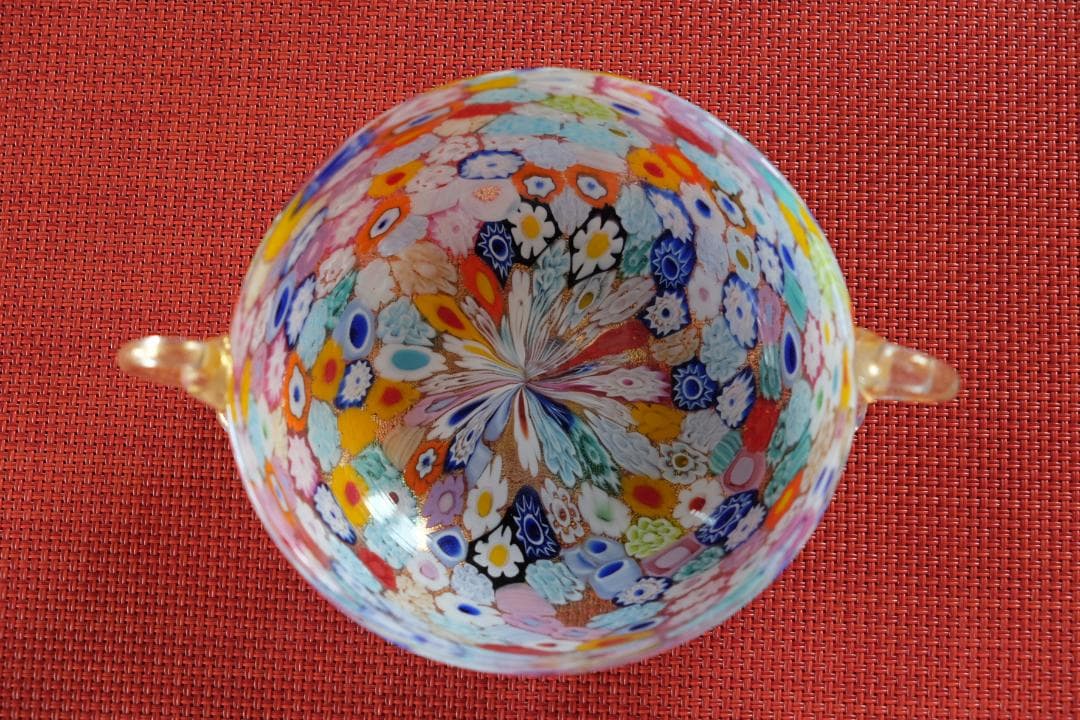 吹きガラス ミルフィオリ 検/プレート/民藝/ワイングラス/舩木倭帆