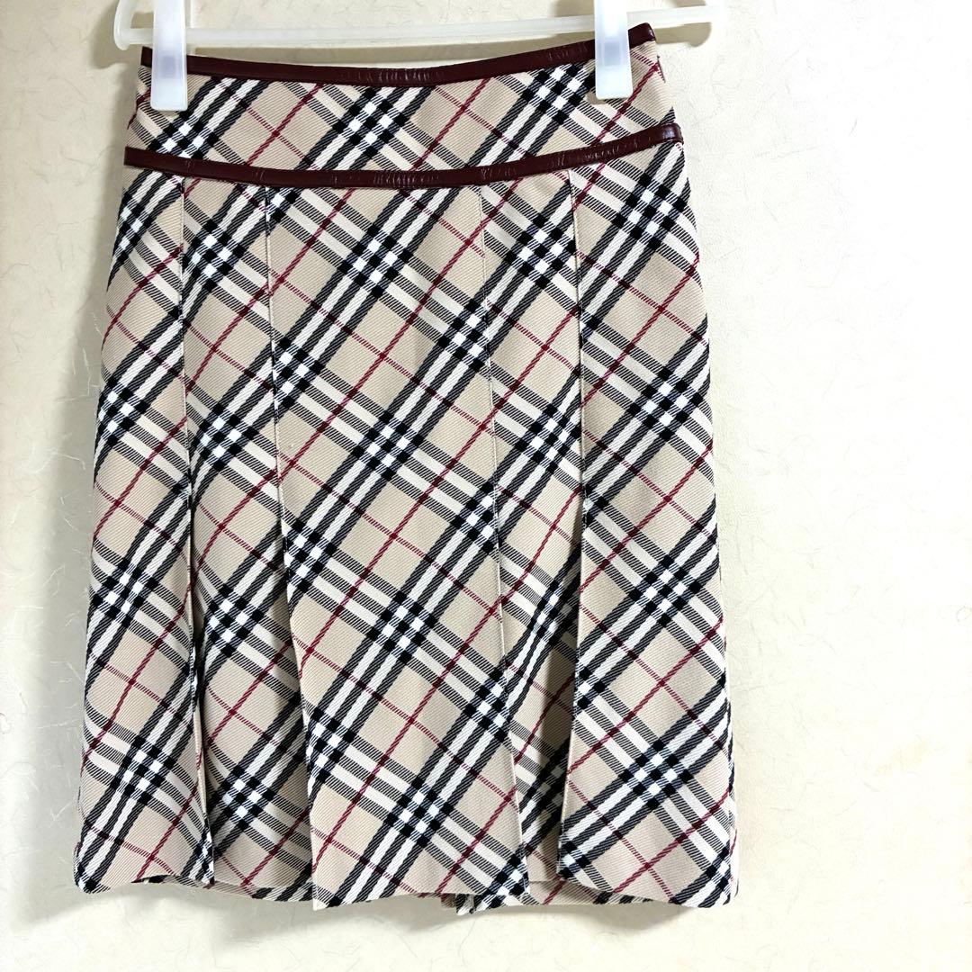 バーバリーブルーレーベル チェック柄プリーツスカート