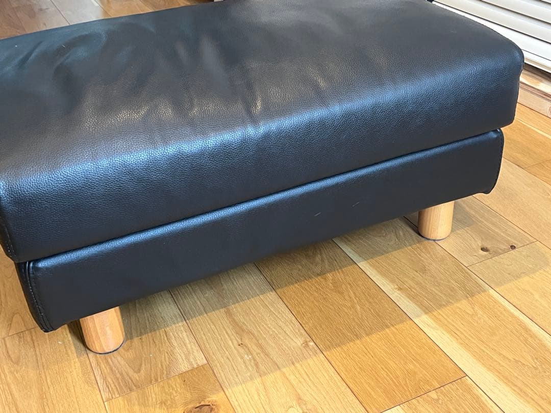 無印良品 オットマン ブラック レザー 販売終了品