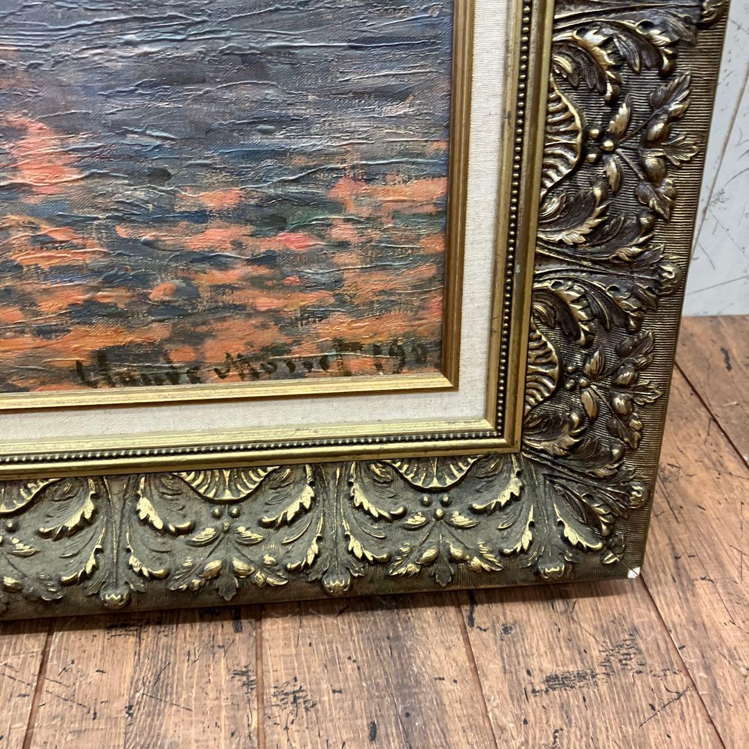 ヴィンテージ クロード・モネ ロンドン 国会議事堂 日没 油彩画 油絵 複製画