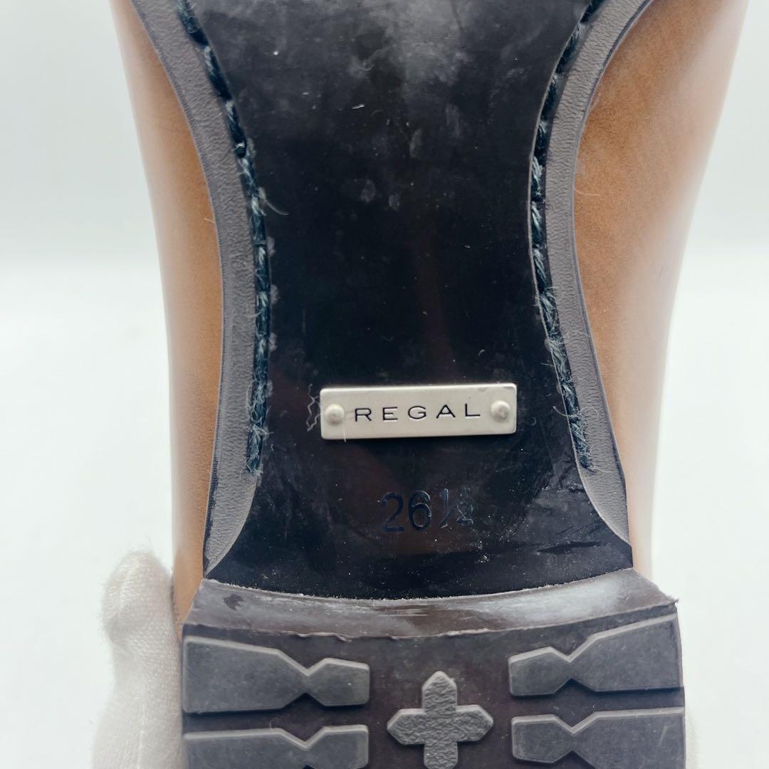 極美品✨リーガル 011R ストレートチップ 内羽根 ライトブラウン 26.5