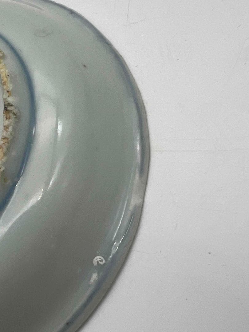 明時代 染付 青花蟹文盤一対 【希少貴重】【旧家蔵出し】 古染付