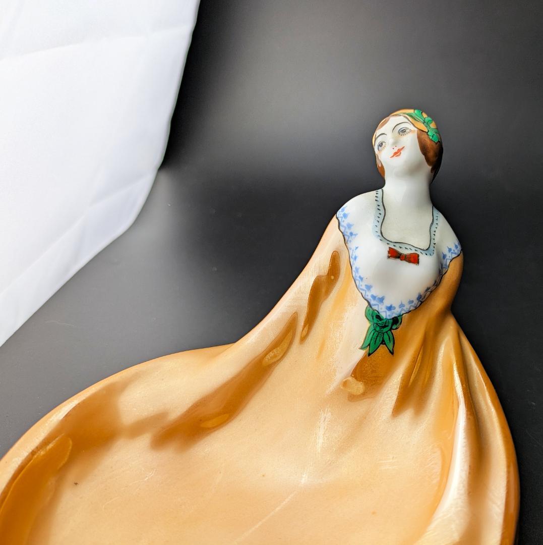 可愛いモガ☆アールデコ ノリタケ デコレディ ラスター彩 ディッシュ M