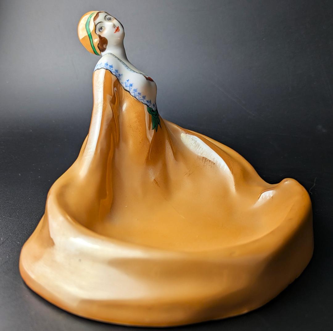 可愛いモガ☆アールデコ ノリタケ デコレディ ラスター彩 ディッシュ M